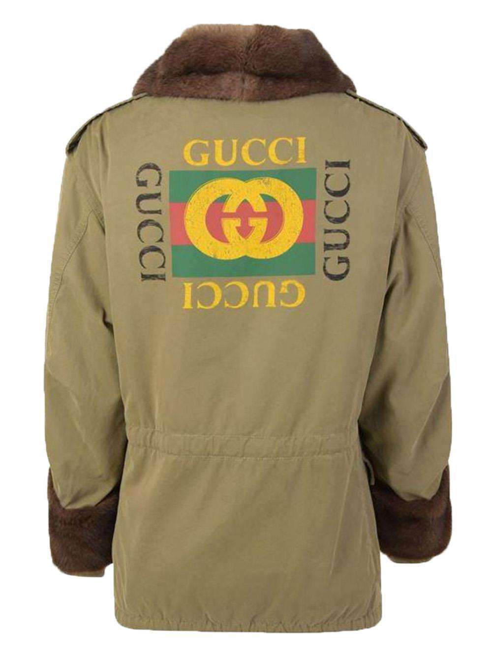 GUCCI MINK FUR TRIM COTTON PARKA JACKET IT 42 UK 10