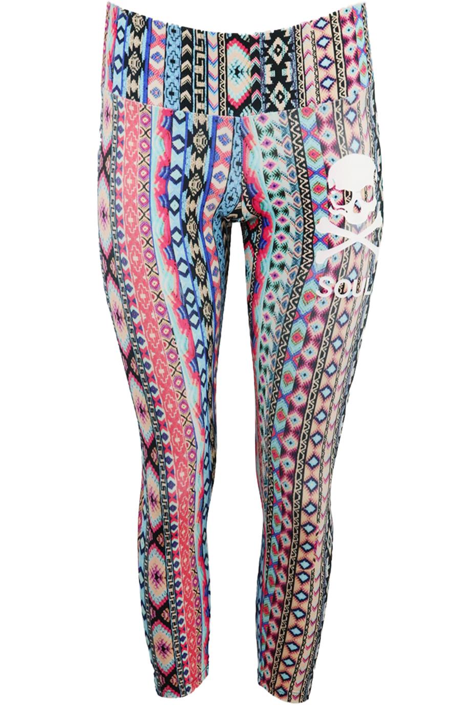 SOULCYCLE CROPPED PRINTED STRETCH LEGGINGS MEDIUM/LARGE