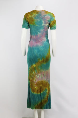 SPRWMN TIE DYED RIBBED KNIT MAXI DRESS SMALL