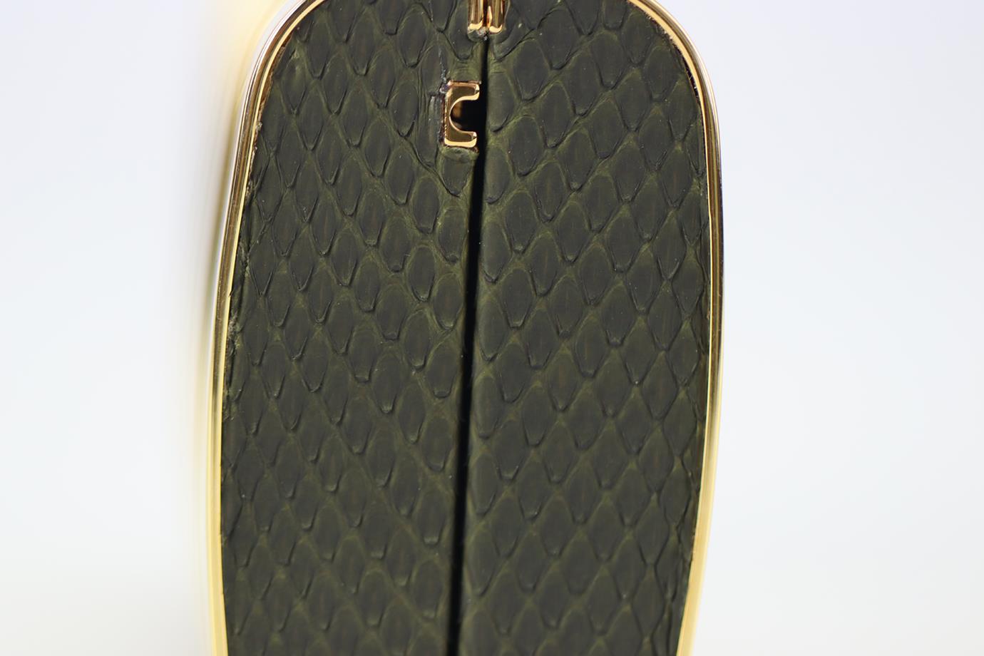 STARK PYTHON AND GOLD TONE CLUTCH