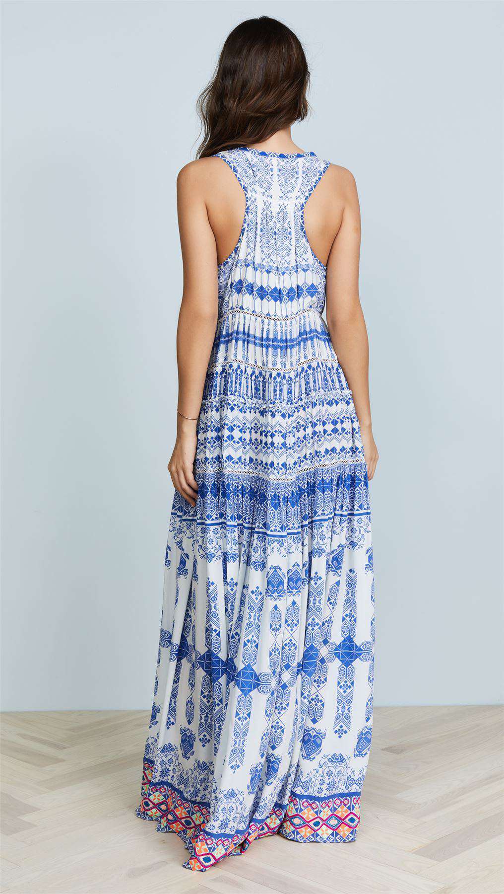 ROCOCO SAND IONIC PRINTED MAXI DRESS XSMALL