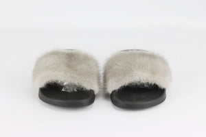 GIVENCHY MINK FUR AND RUBBER SLIDES EU 38 UK 5 US 8