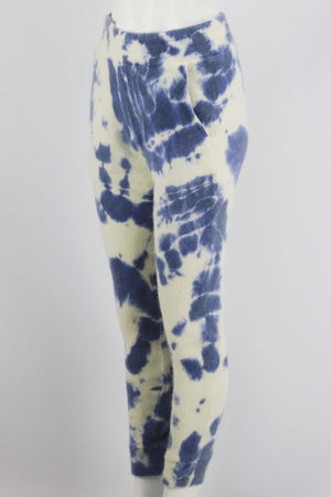 THE ELDER STATESMAN TIE DYED CASHMERE TRACK PANTS SMALL