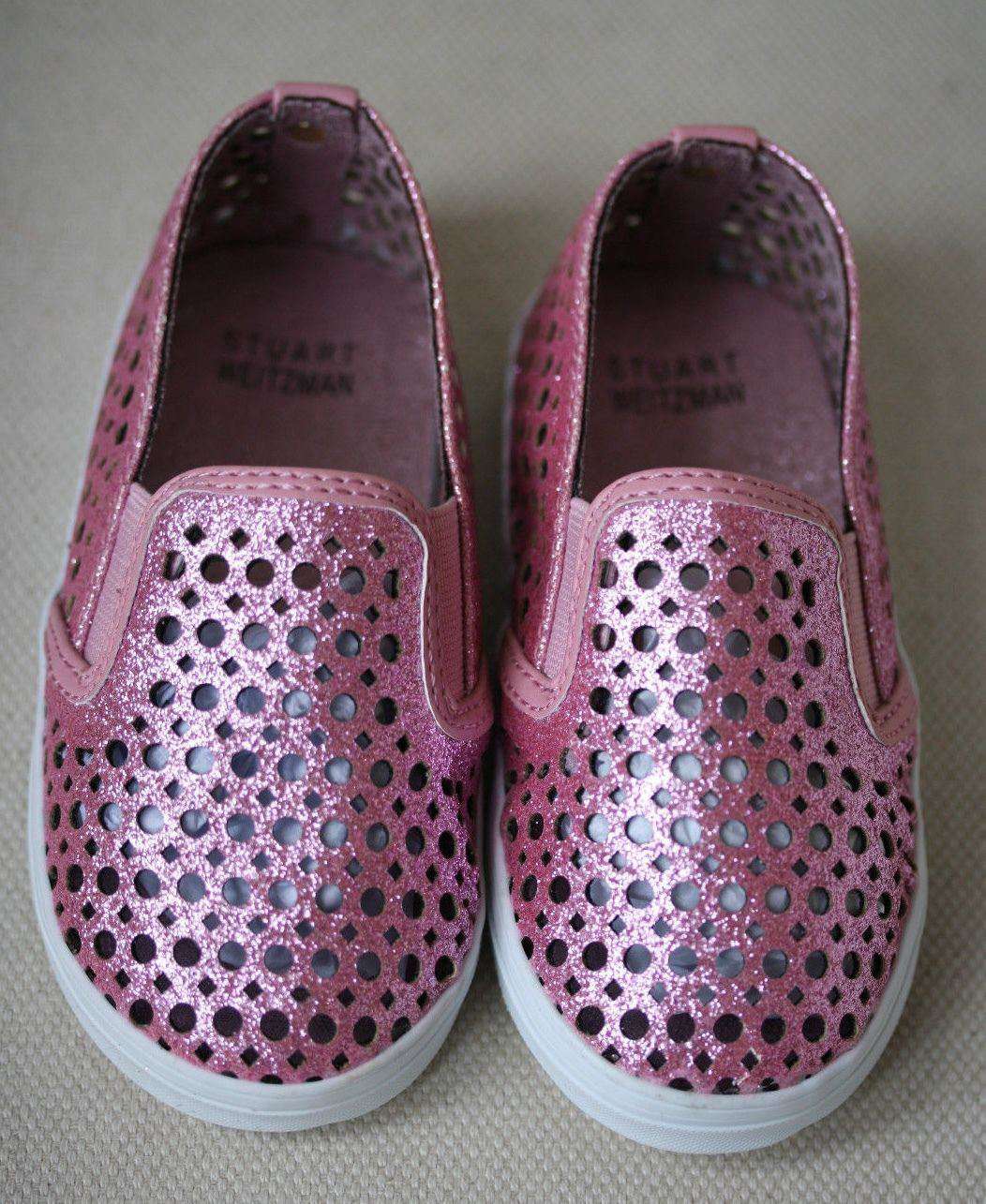 STUART WEITZMAN BABY COUNTRY PINK MINI GLITTER SHOES EU 21 UK 4.5