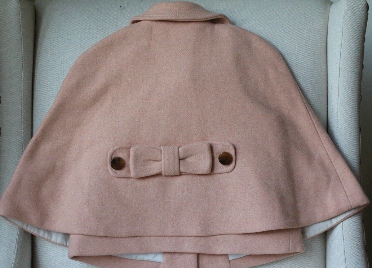 HUCKLEBONES LONDON GIRLS PINK WOOL CAPE 2 YEARS