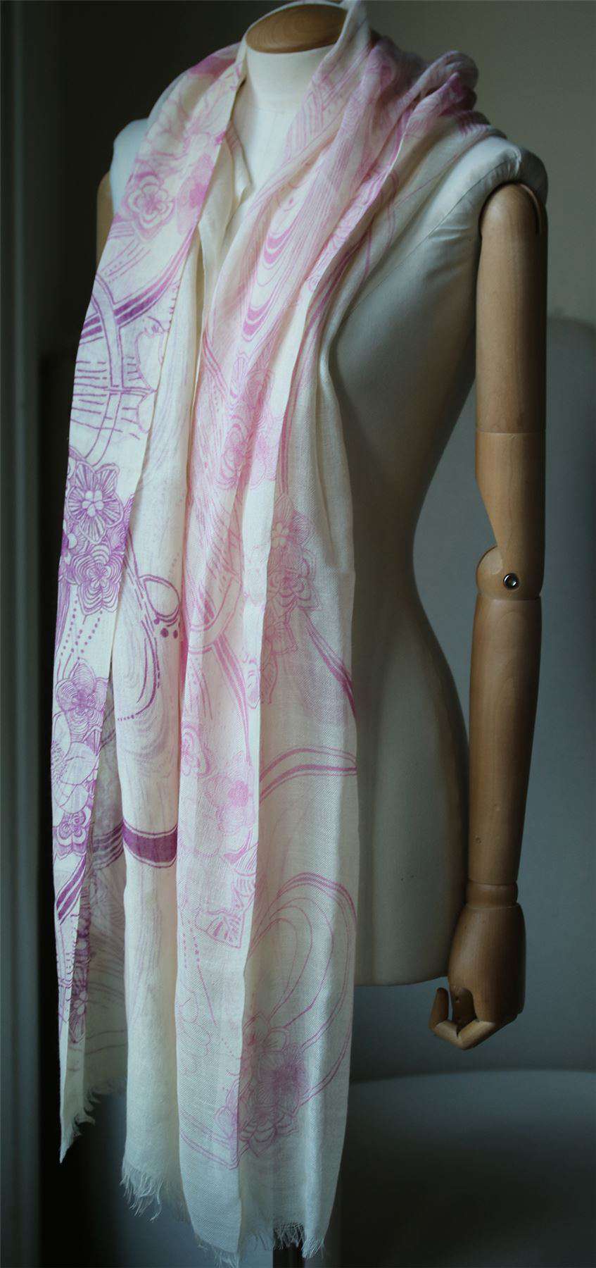PASHMA SIGNATURE ABSTRACT PRINT SCARF