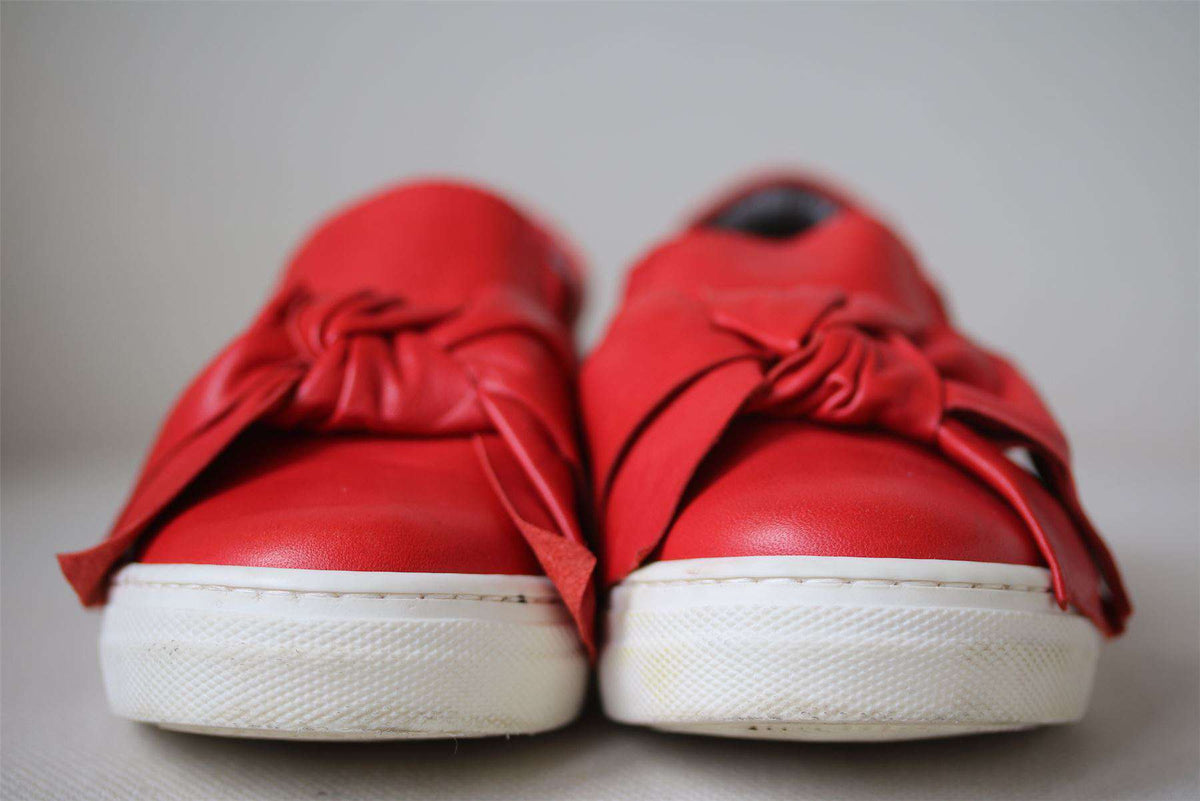 SIMONETTA GIRLS RED LEATHER SLIP-ON SHOES EU 26 UK 8.5
