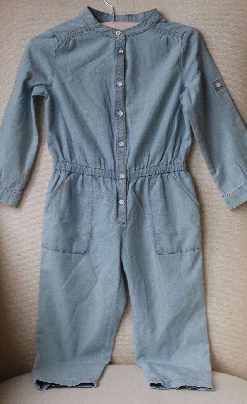 BONPOINT BABY GIRLS CHAMBRAY JUMPSUIT 3 YEARS