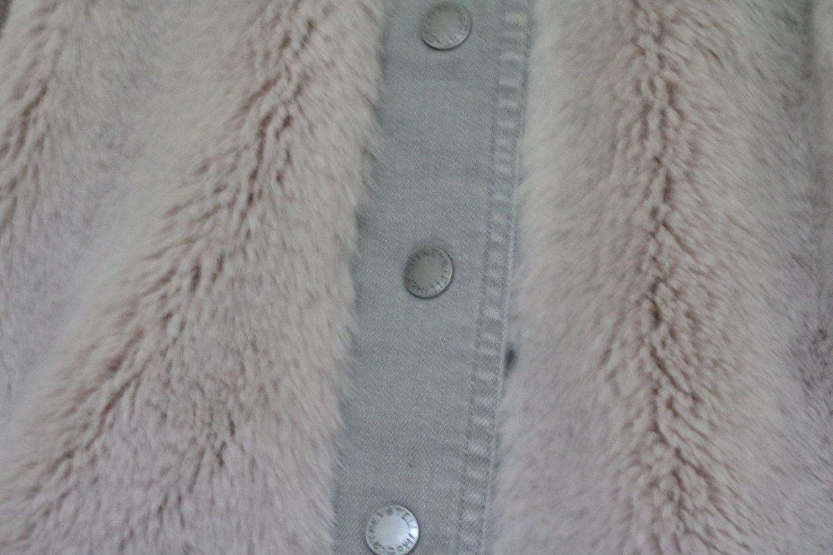 STELLA MCCARTNEY KIDS GIRLS GREY SYNTHETIC FUR TREASURE HOODED COAT 4 YEARS