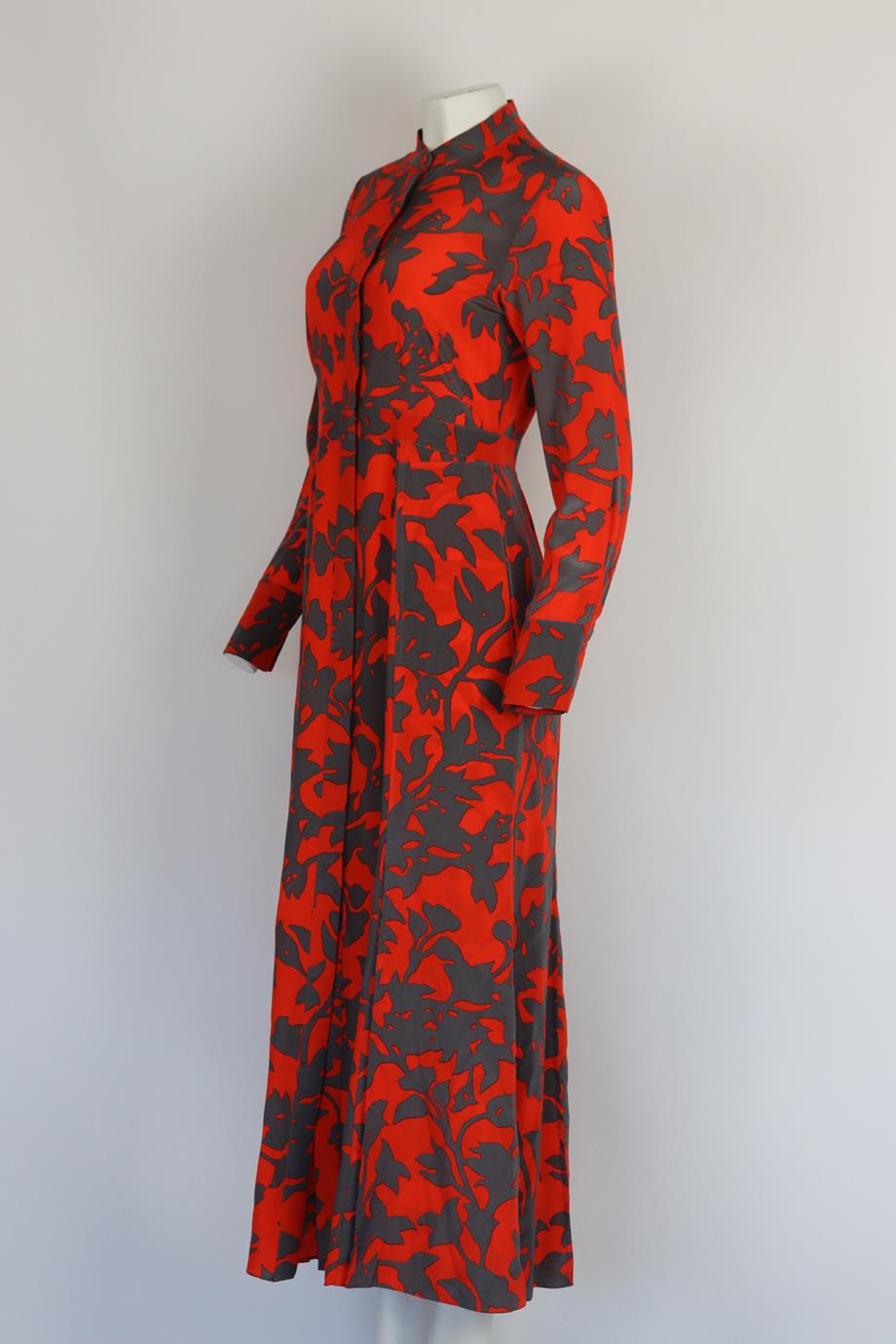 DIANE VON FURSTENBERG FLORAL PRINT SILK MAXI DRESS US 6 UK 10