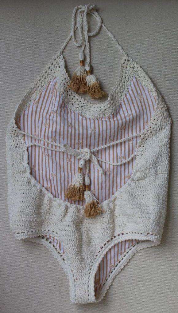 SHE MADE ME ESSENTIAL CROCHET ONE PIECE SWIMSUIT SMALL/MEDIUM