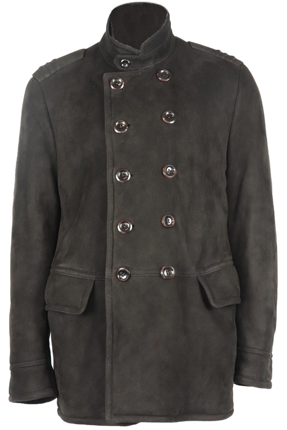 TOM FORD MEN'S DOUBLE BREASTED SHEARLING LINED SUEDE COAT IT 54 UK/US CHEST 44