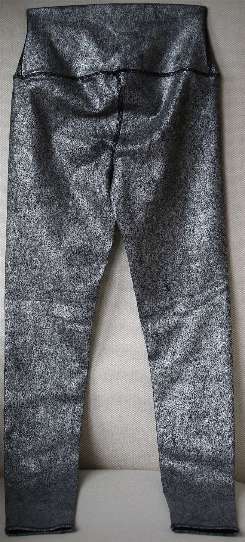 ALO YOGA HIGH-WAISTED AIRBRUSH METALLIC LEGGINGS XSMALL