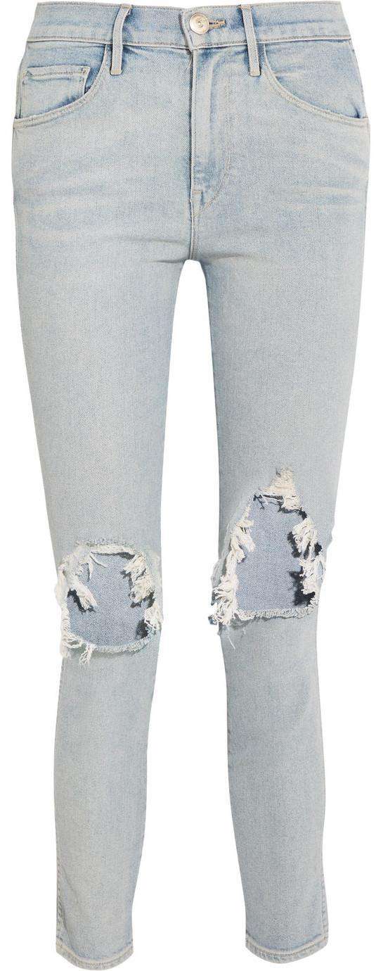 3X1 W3 DISTRESSED HIGH RISE SLIM LEG JEANS IN MEI W26 UK 8
