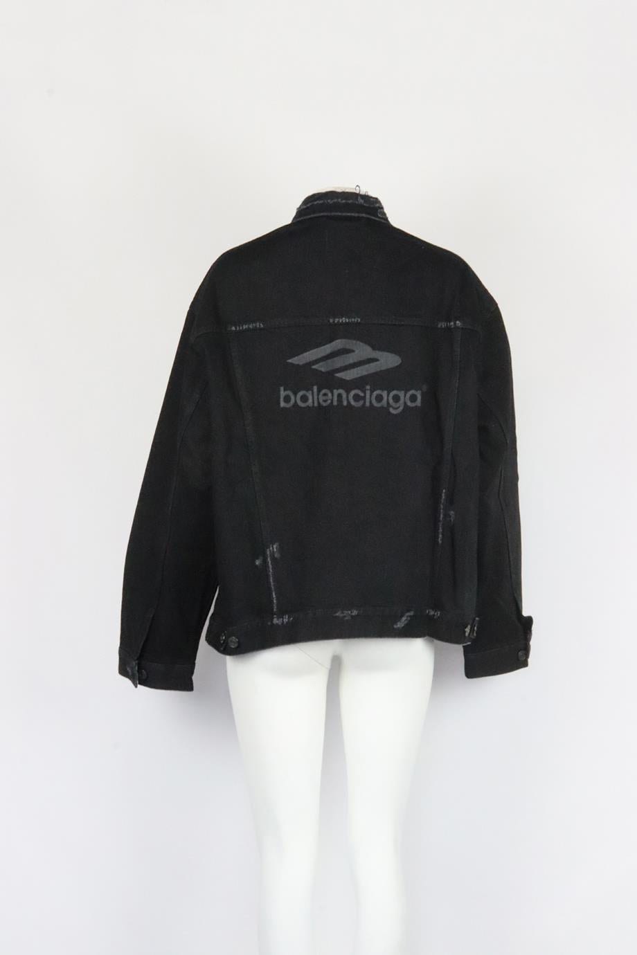 BALENCIAGA OVERSIZED PRINTED DENIM JACKET XSMALL