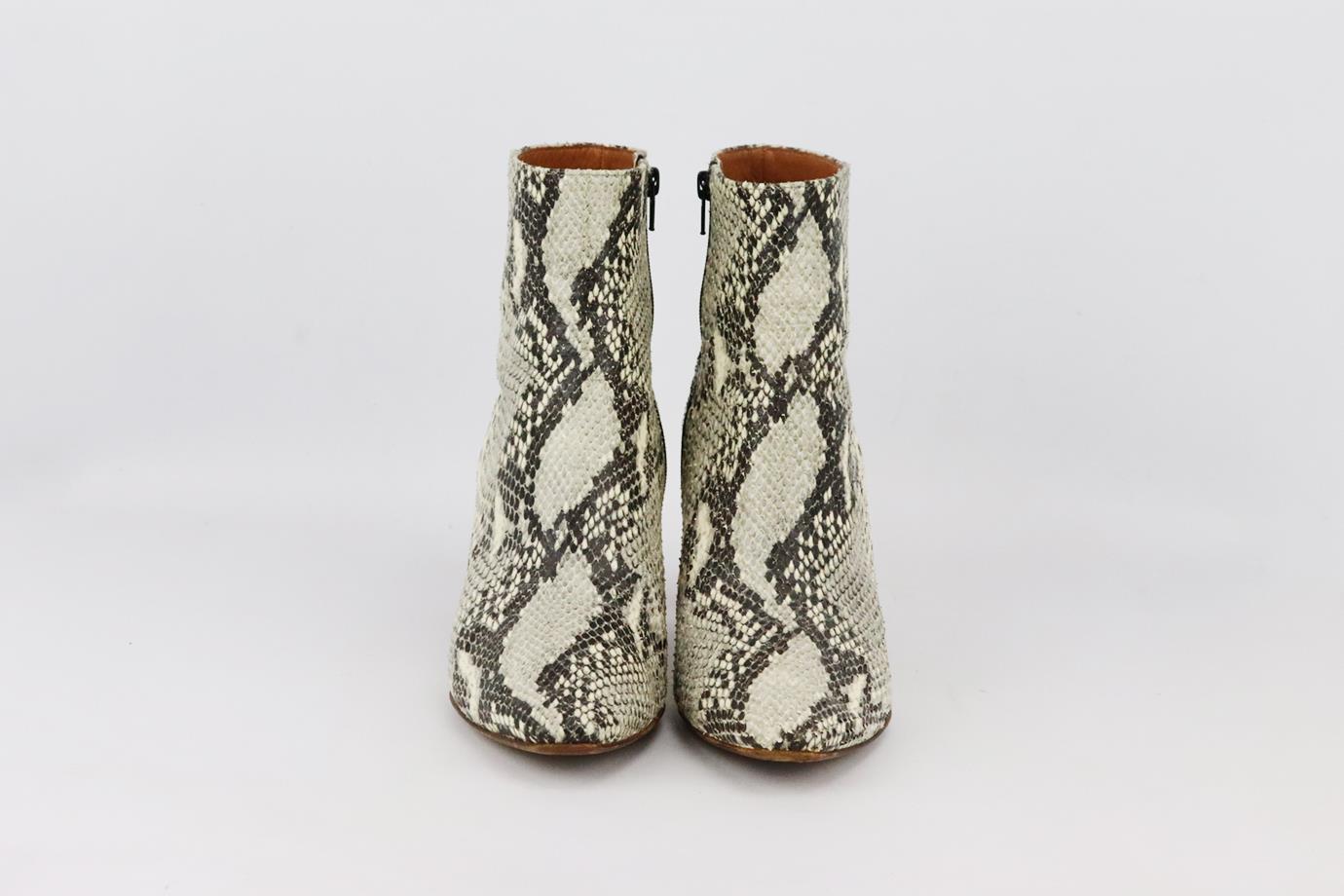 VETEMENTS SNAKESKIN AND LEATHER ANKLE BOOTS EU 39 UK 6 US 9