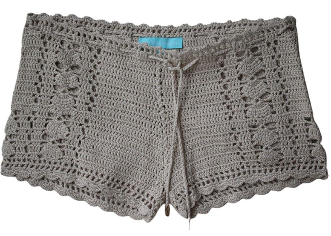 MELISSA ODABASH ALICIA CROCHET BLACK SHORTS SMALL