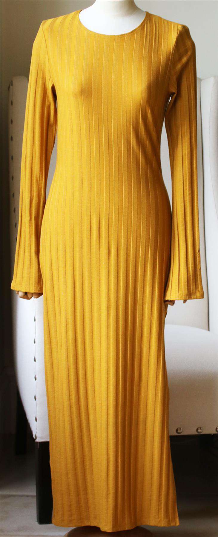 REFORMATION DILLON RIBBED STRETCH TENCEL MIDI DRESS MEDIUM