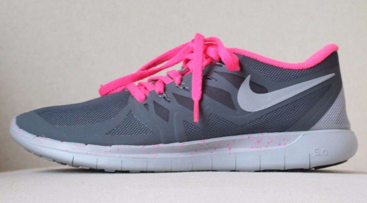 NIKE FREE 5.0 PINK/GREY H2O REPEL TRAINERS 38.5 UK 5 US 7.5