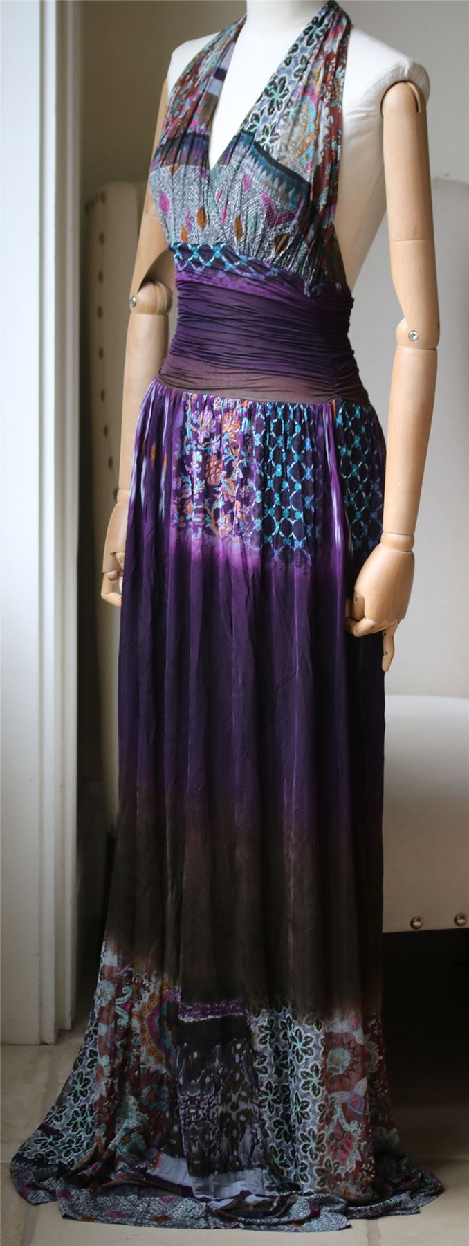 ETRO HALTER PRINTED MAXI DRESS IT 40 UK 8