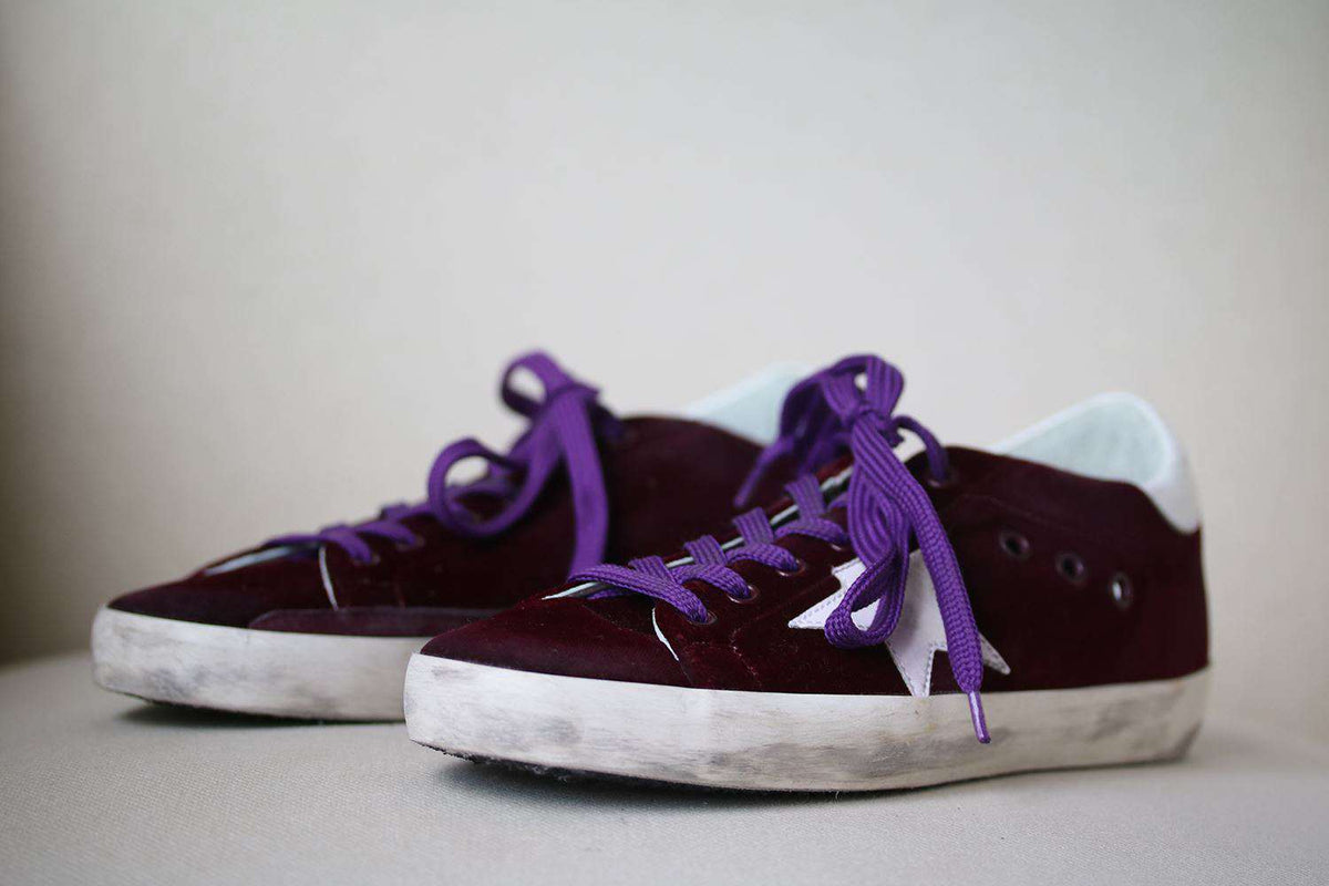 GOLDEN GOOSE DELUXE BRAND SUPERSTAR VELVET DISTRESSED SNEAKERS EU 38 UK 5 US 8