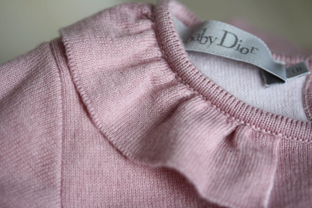 BABY DIOR PINK COTTON CASHMERE BLEND DRESS 18 MONTHS