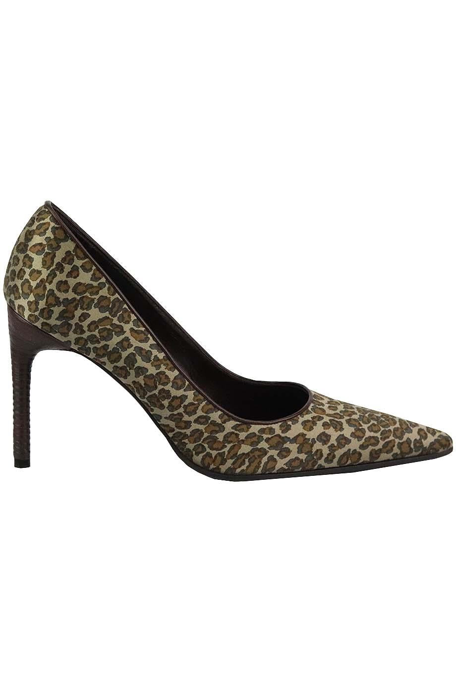 BOTTEGA VENETA LEOPARD PRINT SATIN PUMPS EU 37.5 UK 4.5 US 7.5