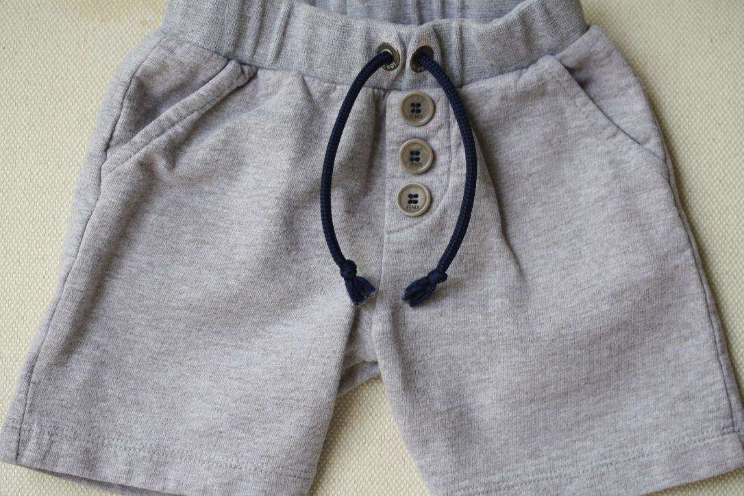 FENDI BABY GREY ROMA SHORTS 9 MONTHS