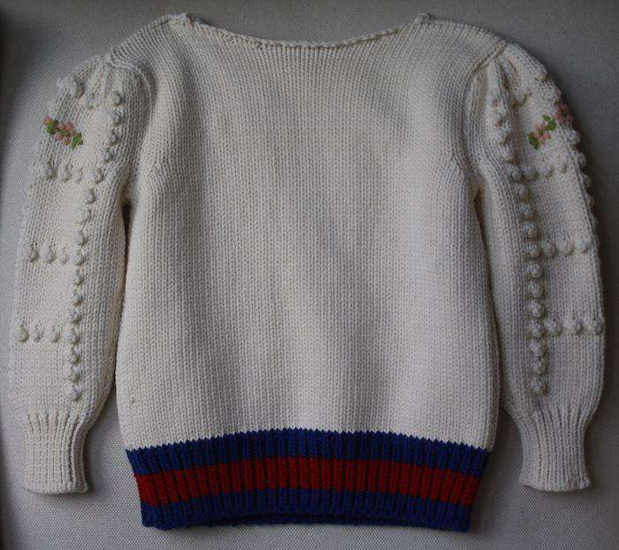 GUCCI GIRLS IVORY DOLL EMBROIDERED KNITTED SWEATER 4 YEARS