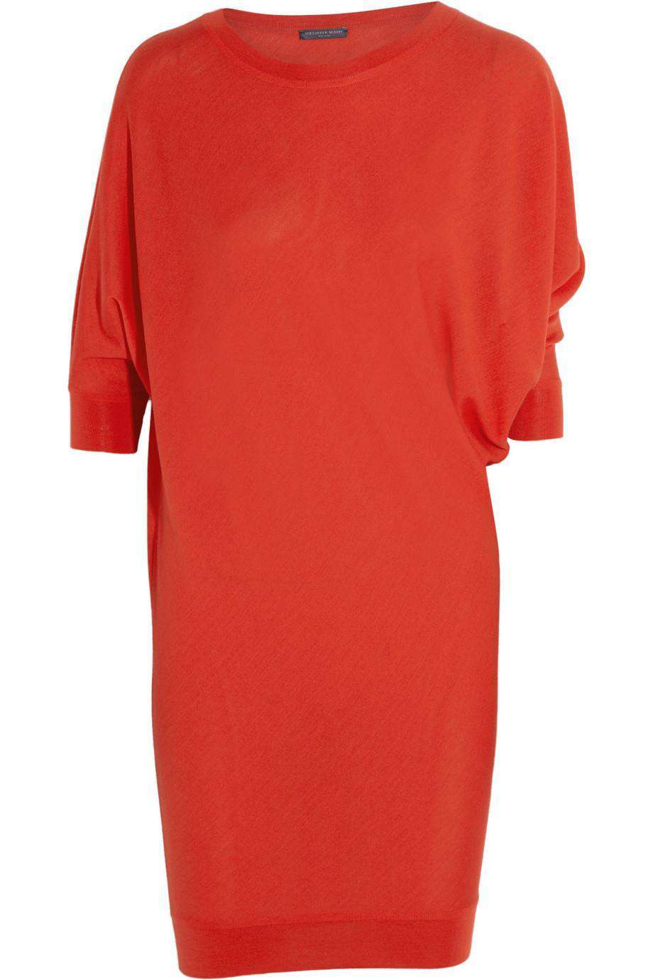 ALEXANDER MCQUEEN ASYMMETRIC WOOL SWEATER MINI DRESS MEDIUM