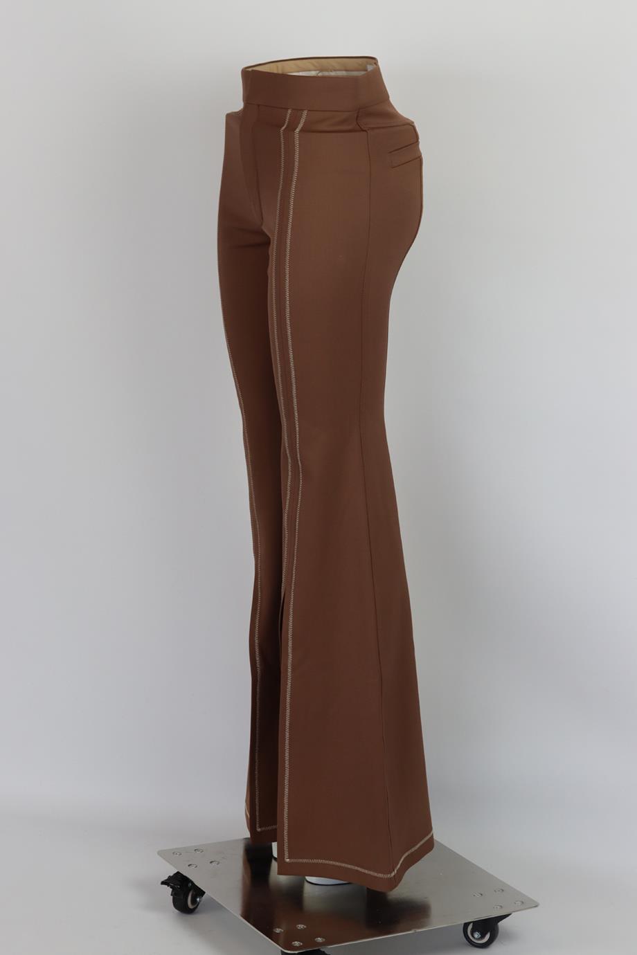 CHLOÉ HIGH RISE STRETCH WOOL FLARED PANTS FR 34 UK 6