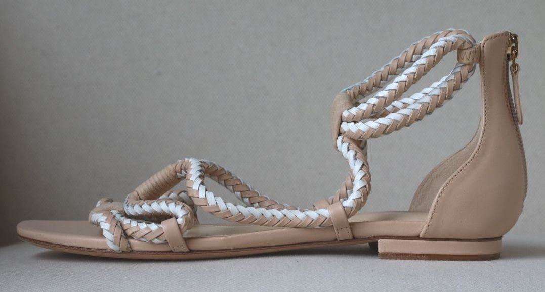ALEXANDRE BIRMAN BRAIDED TWO TONE FLAT SANDALS EU 38 UK 5