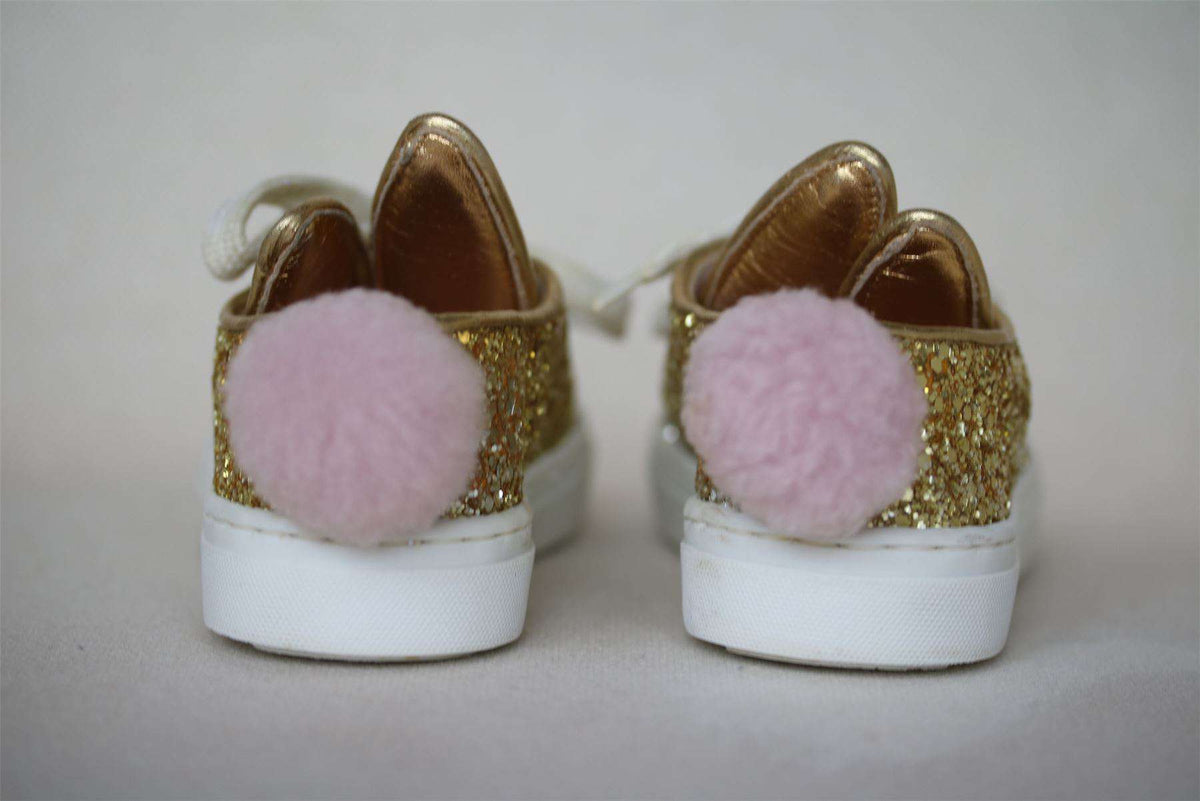 MINNA PARIKKA MINI GIRLS GOLD GLITTER TRAINERS EU 24 UK 7