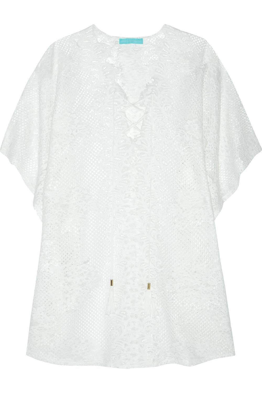 MELISSA ODABASH KATE COTTON BLEND LACE KAFTAN ONE SIZE