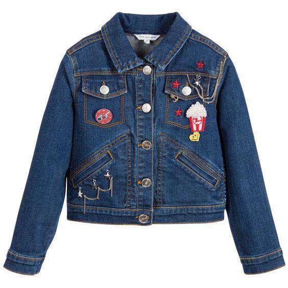 LITTLE MARC JACOBS KIDS GIRLS EMBROIDERED DENIM JACKET 6 YEARS