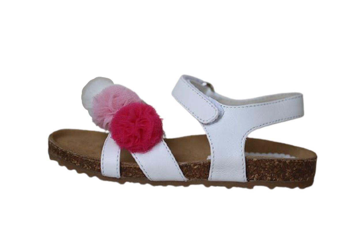 IL GUFO GIRLS WHITE POM-POM SANDALS EU 26 UK 8.5