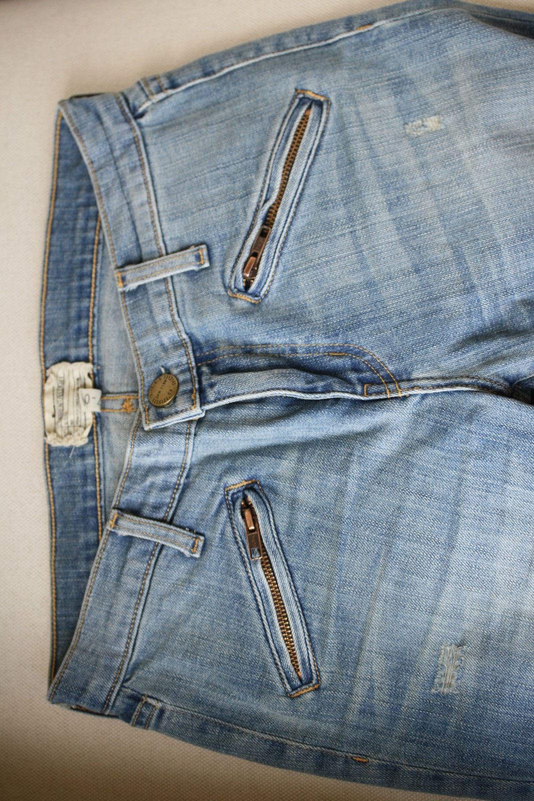 CURRENT ELLIOTT THE SILVERLAKE ZIP BLUE JEANS W27 UK 8/10