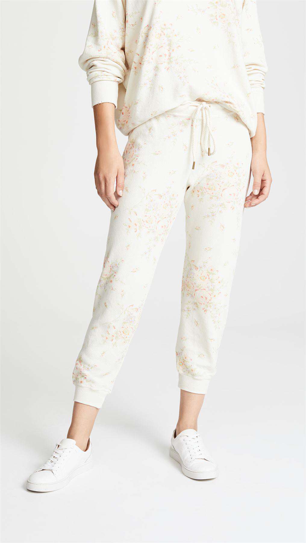 THE GREAT THE CROPPED FLORAL SWEATPANTS 0 UK 6