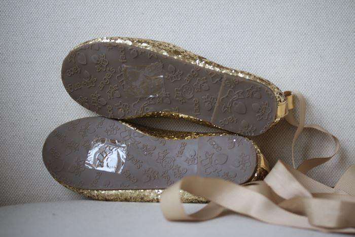 ANGEL'S FACE GIRLS GOLD GLITTER BALLERINA SHOES EU 29 UK 11