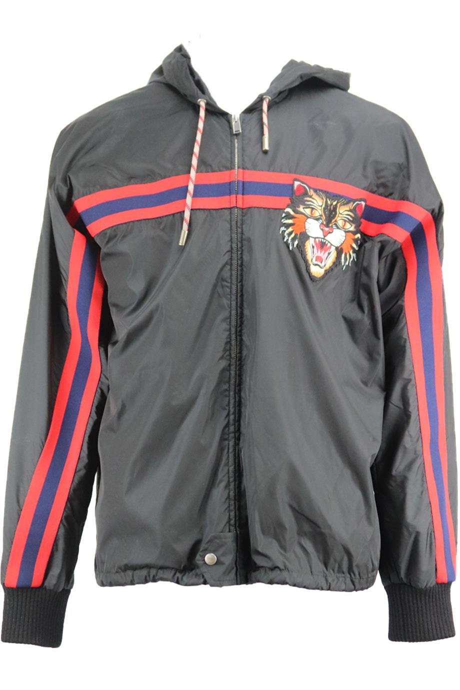 GUCCI MEN'S HOODED APPLIQUÉD SHELL JACKET IT 52 UK/US CHEST 42