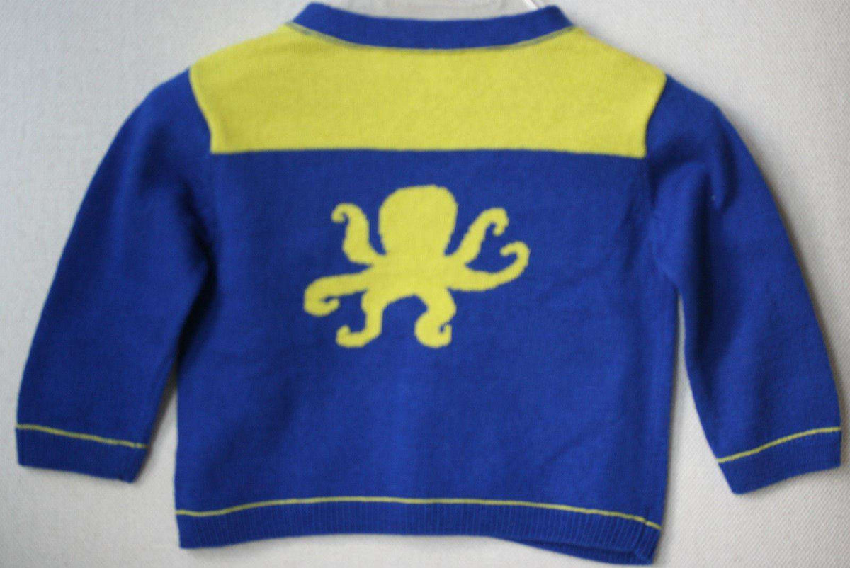 TARTINE ET CHOCOLAT BLUE TAORMINA OCTOPUS BABY CARDIGAN 6 MONTHS
