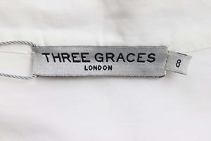 THREE GRACES LONDON PEPPA COTTON POPLIN MIDI SHIRT DRESS UK 8