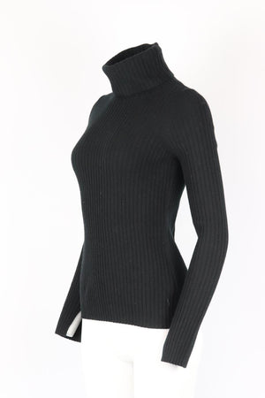 NILI LOTAN RIBBED CASHMERE TURTLENECK SWEATER MEDIUM