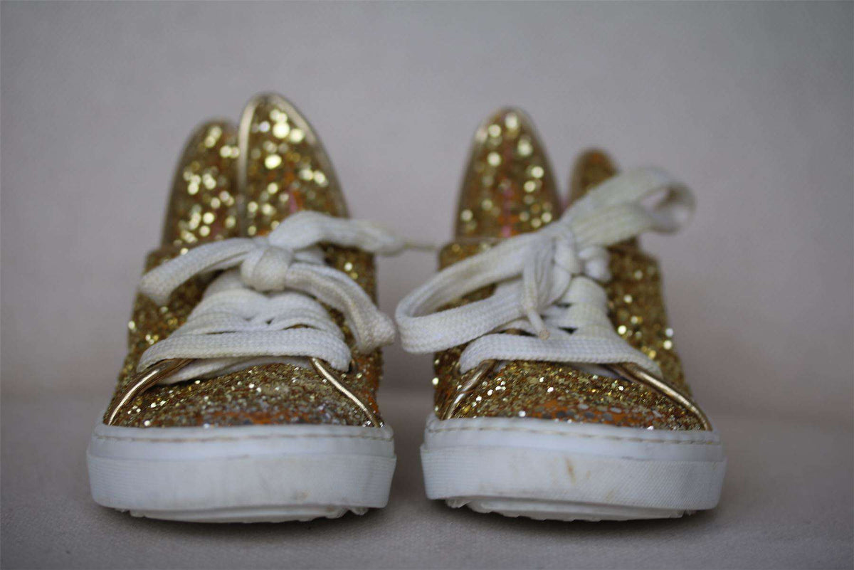 MINNA PARIKKA MINI GIRLS GOLD GLITTER TRAINERS EU 24 UK 7