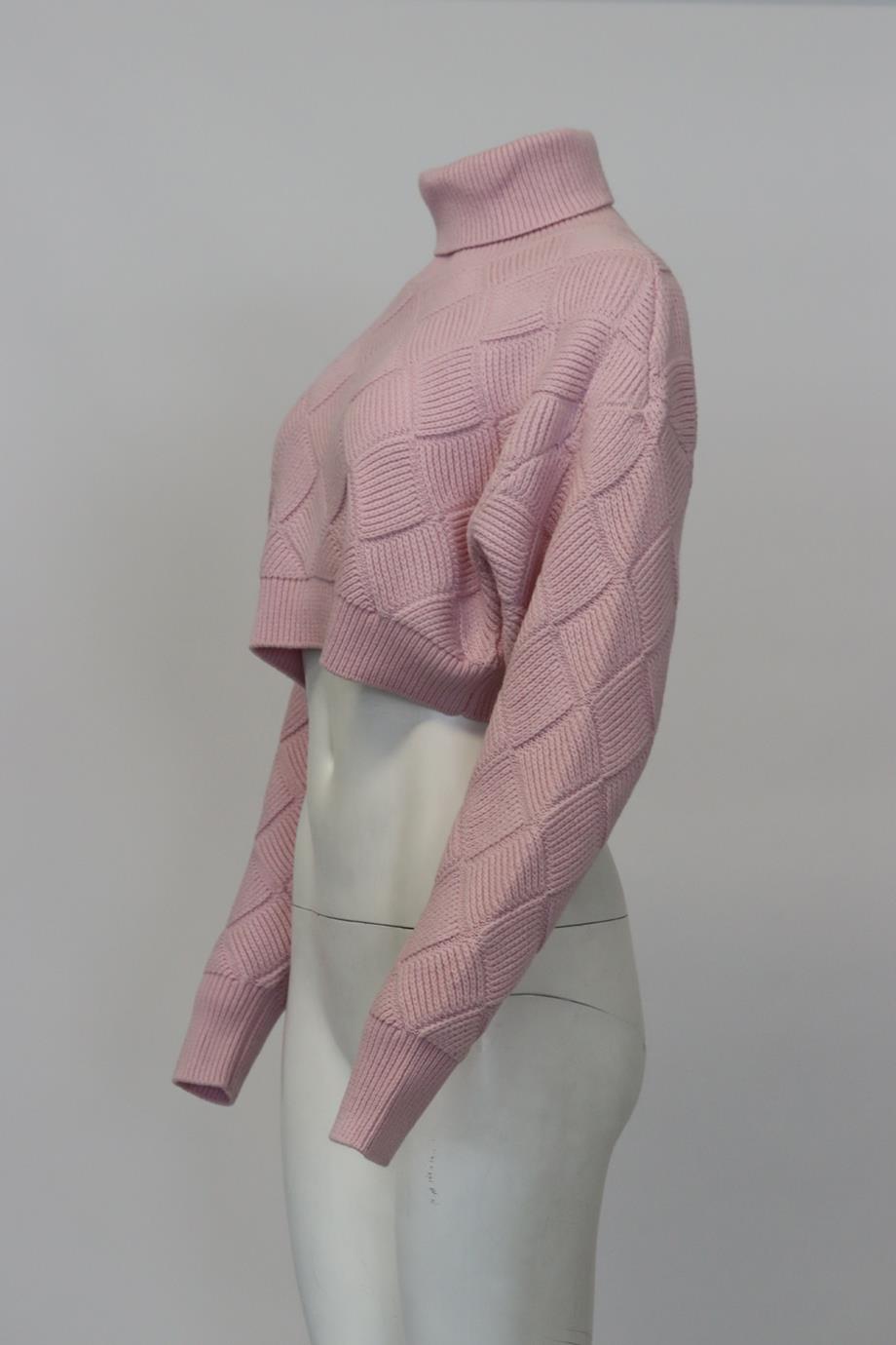 RONNY KOBO CROPPED WOOL BLEND TURTLENECK SWEATER SMALL