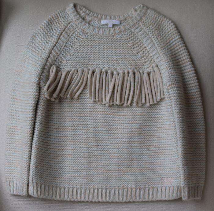 CHLOÉ GIRLS CHUNKY KNITTED WOOL SWEATER 4 YEARS