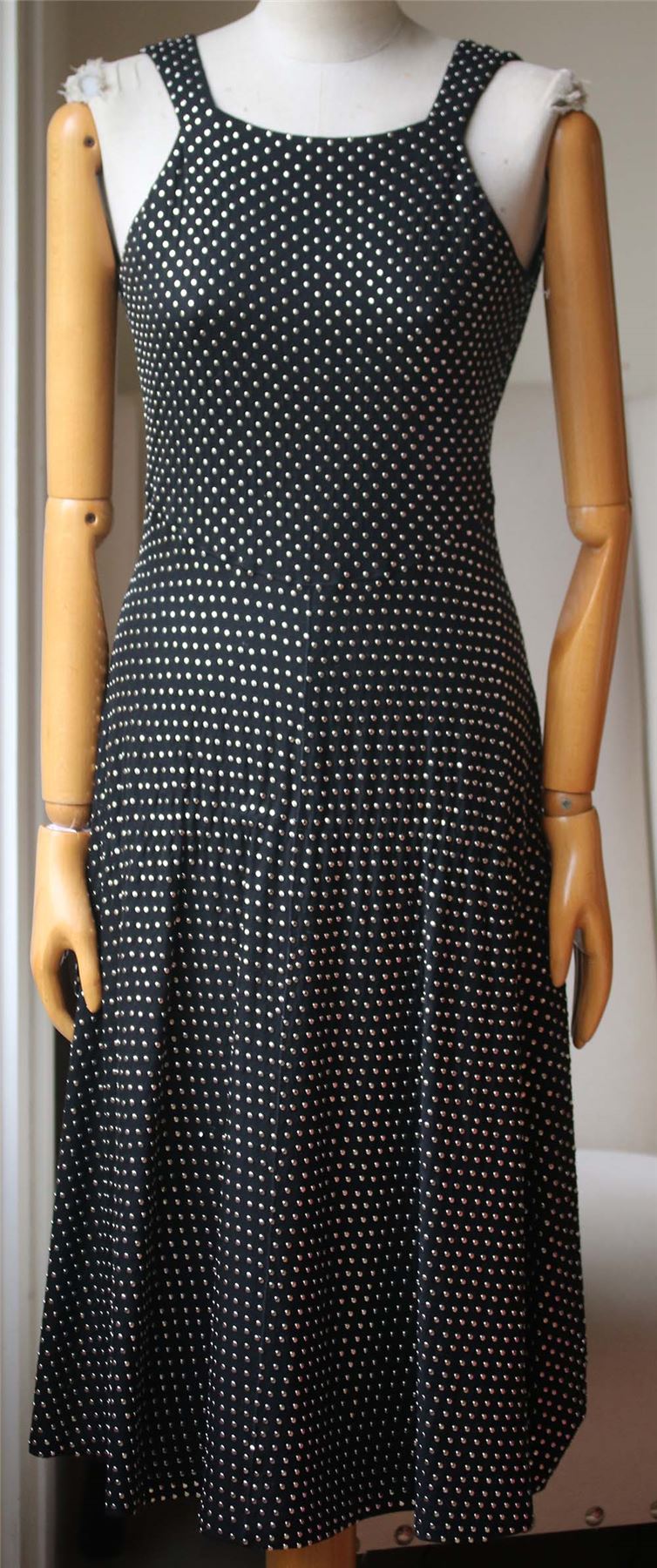 AZZEDINE ALAIA STUD EMBELLISHED MIDI DRESS FR 40 UK 12