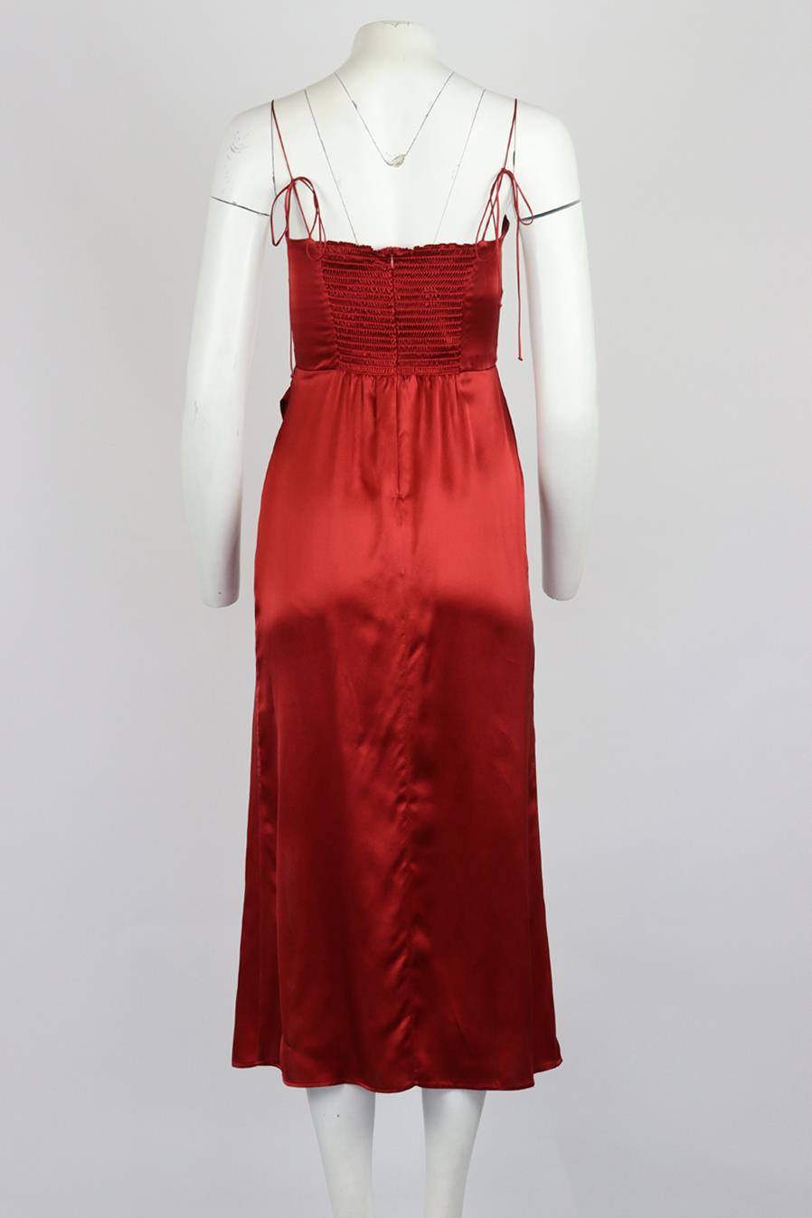 REFORMATION SILK SATIN MIDI DRESS US 2 UK 6