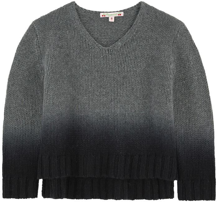 BONPOINT GIRLS GREY CASHMERE KNIT SWEATER 4 YEARS