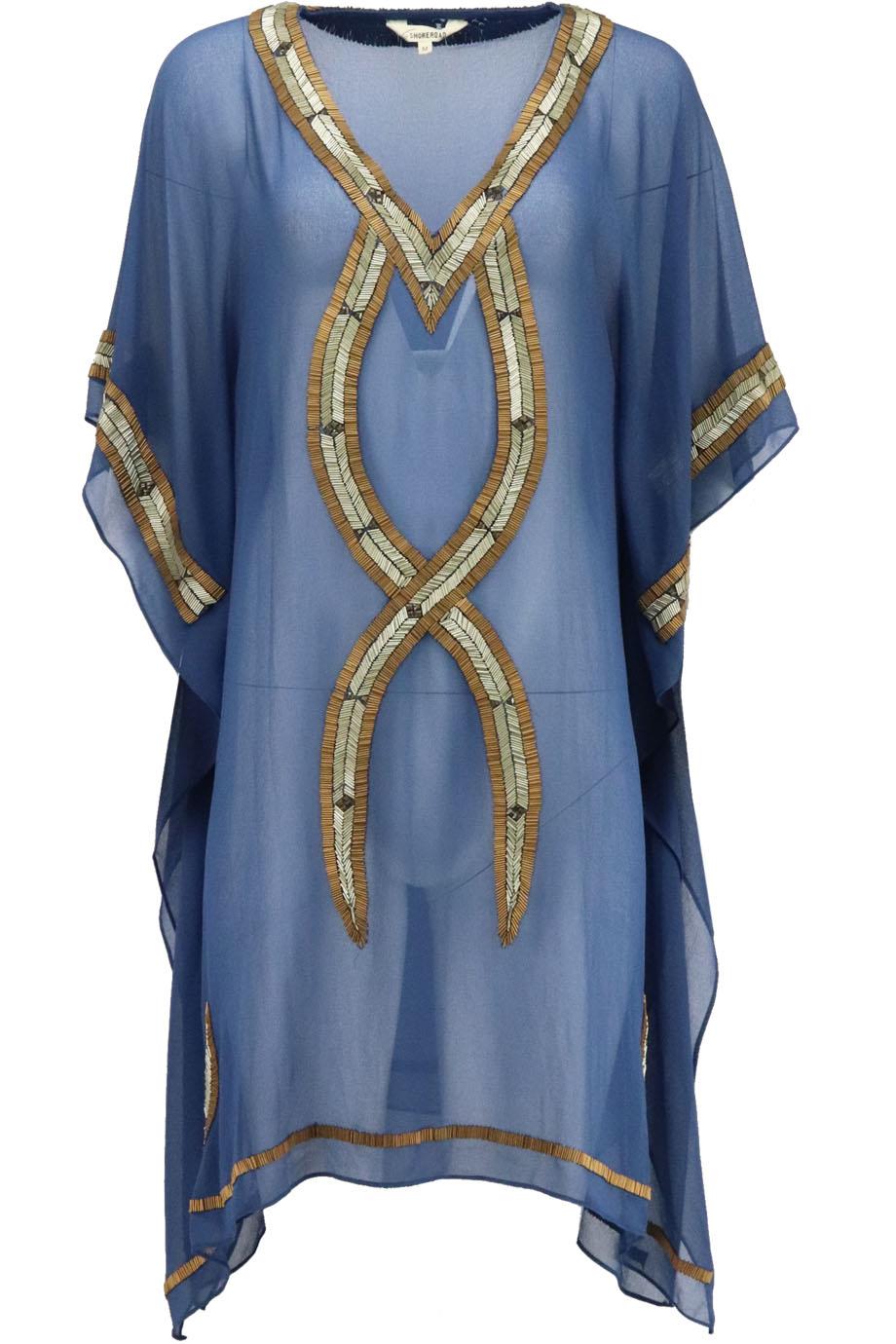 6 SHORE ROAD EMBELLISHED CREPE KAFTAN MEDIUM